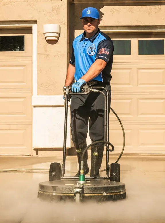 Wash Patrolman Steam Cleaning Concrete Driveway in Ahwatukee